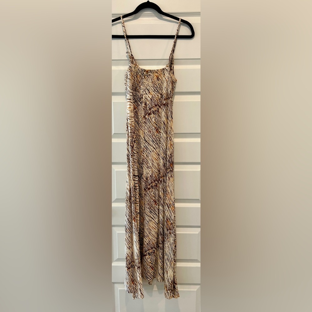 Elan cut out tie front cover-up sundress, maxi, neutral Sahara medium - Picture 13 of 13